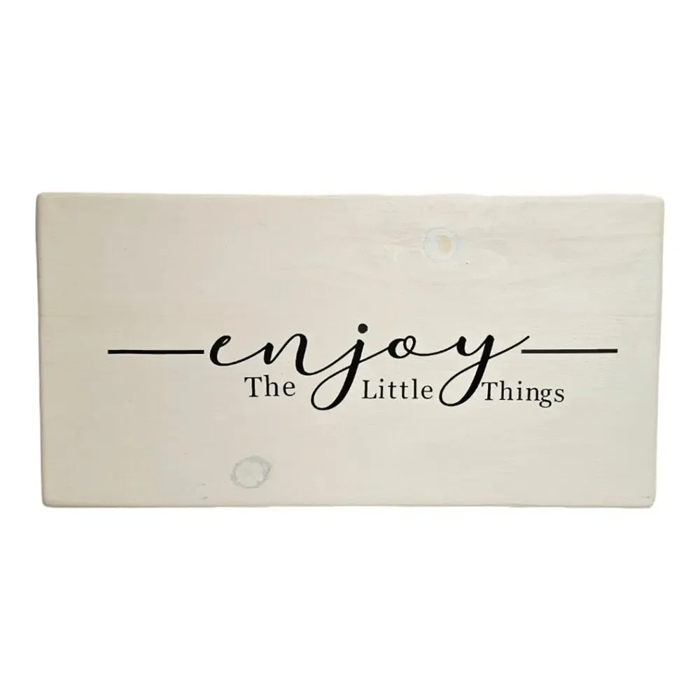 ENJOY THE LITTLE THINGS Wooden Wall Plaque Wall Art Handmade